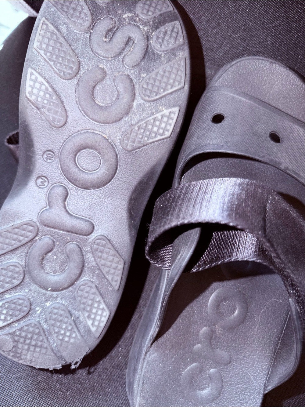 CROCS Women Black Dual-Strap Slide Sandals - Picture 3 of 3